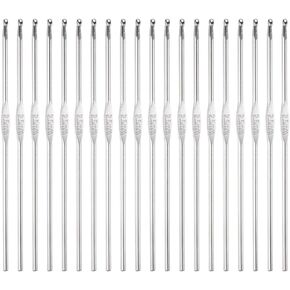 uxcell 20Pcs Crochet Hook Stainless Steel 0.6mm Metal Knitting Needles for DIY Craft Lace Yarn