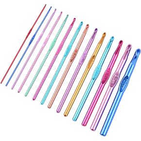 NuLink 14 Pcs Crochet Hooks Knitting Needles for Arthritic Hands Crochet Needles for Yarn Craft Crochet Kit for Beginners 2mm-10mm in Kuwait