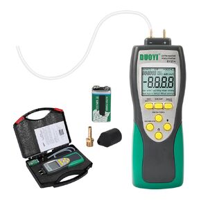 Manometer Gas Pressure Tester ±241.3Kpa/35Psi Wide Range Digital Manometer Gas Pressure Tester 11 Pressure Units Manometer Lp Gas Pressure Tester MAX/MIN/AVG Measurement Manometer HVAC with Battery