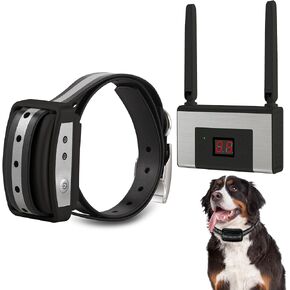 Electric Wireless Dog Fence System, Pet Containment System for Dogs and Pets with Waterproof and Rechargeable Collar Receiver for one Dog Container Boundary System (Black)
