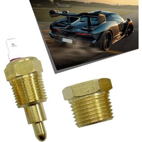Pack of 1 Electric Engine Cooling Sensor Switch, with 3/8" Pipe Thread 10 "12" 14 "16" Fan, Fan Temperature Switch, 200 to 185 Degrees Adjustable Temperature Switch (Gold)