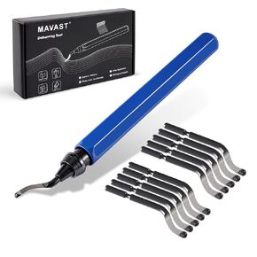 Silicone Deburring Tool with 21 High-Speed Steel Blades Blue