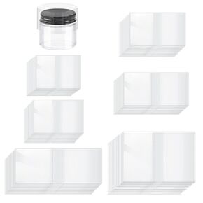 Glarks 1200Pcs Clear Heat Shrink Wrap Bands, 6 Sizes Perforated PVC Wrap Bags Multi Sizes Tamper Seal Shrink Bands Heat Shrink Seal Bands Kit for Bottles, Jars, Tubes, Cans and Tins