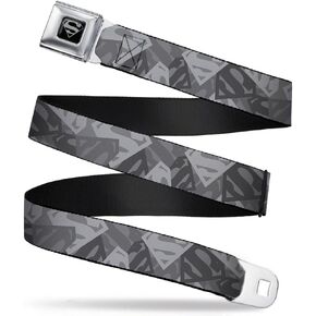 Buckle-Down Seatbelt Belt - Superman Shield Camouflage Grays - 1.0" Wide - 20-36 Inches in Length
