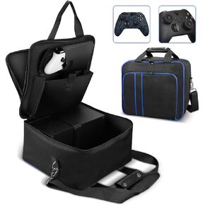 حقيبة حمل وحدة التحكم في الألعاب TECTINTER متوافقة مع Xbox Series X/S، حقيبة حمل محمولة حقيبة سفر مع غرف تخزين كافية لوحدات التحكم والأقراص والكابلات والمزيد من ملحقات الألعاب هدية مثالية للاعبين in Kuwait