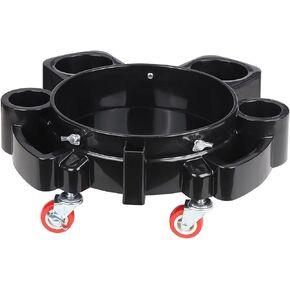 Bucket Dolly 5 Gallon Car Wash Professional Detailing Bucket Dolly with Heavy Duty Wheel Casters, Black