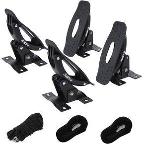 رفوف سقف سرج الكاياك الفولاذية رف سقف السيارة العالمي لحامل قوارب الكاياك والزورق مجداف لوح ركوب الأمواج على السطح العلوي للتركيب على العارضة لشاحنة الدفع الرباعي للسيارة in Kuwait