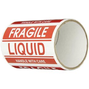 TapeCase - SHIPLBL-038 Shipping Packing Labels"Fragile/Liquid/Handle with Care", Red/White - 500 per Pack (1 Pack)