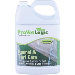 Pro Vet Logic Kennel & Turf Care- Floor Cleaner, Synthetic Pet Turf Cleaner, Deodorizer & Drain Maintainer- Gallon (Concentrated)