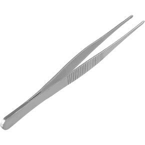 Utoolmart 4Pcs 160mm Lenght Stainless Steel Straight Blunt Tweezers Serrated Tip