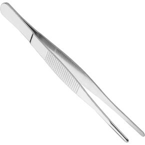 Utoolmart 4Pcs 160mm Lenght Stainless Steel Straight Blunt Tweezers Serrated Tip