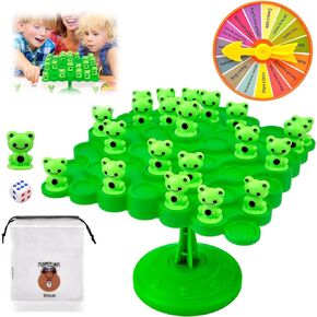 Frog Balance Game，Balance Board Game，Two-Player Balanced Tree Board Game, Montessori Frog Balance Tree Educational Toys, Children Desktop Game Gift for Boys Girls