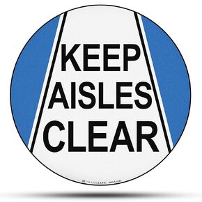 TRADESAFE Keep Aisles Clear Anti-Slip Floor Sticker - Keep Clear Floor Sign, Peel and Stick Adhesive Vinyl Sign, ANSI-Compliant, 17" Diameter Round Sticker