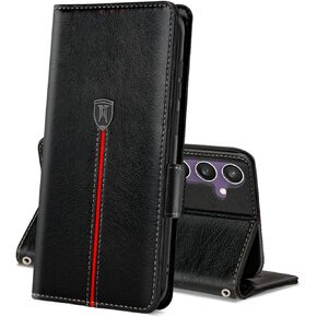 MAMA MOUTH Wallet Case for Samsung Galaxy S24 Plus with RFID Blocking Card Holder, PU Leather Magnetic Folio Cover Kickstand Shockproof Durable Protective Phone Case for Galaxy S24 + Plus, Black