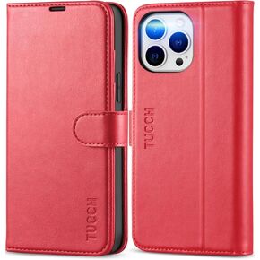 TUCCH Wallet Case for iPhone 13 Pro Max (6.7") 2021, 4 Card Holders, Black | RFID Blocking, Viewing Stand, Shockproof TPU Shell, PU Leather, Magnetic Closure, Protective Folio Flip Cover in Saudi Arabia
