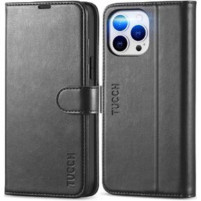 TUCCH Case for iPhone 13 Pro Max Wallet Case, RFID Blocking Card Slot Stand [Shockproof TPU Interior Case], PU Leather Magnetic Protect Flip Cover Compatible with iPhone 13 Pro Max 6.7-inch, Lake Blue