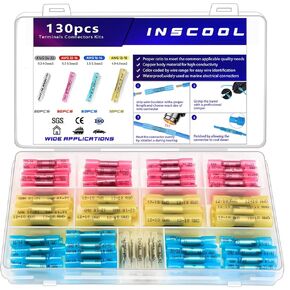 340pcs Heat Shrink Butt Connector, Waterproof Crimp Electrical Wire Connector, Butt Splice Terminal Best for Repair and Maintenance. Suitable for Automotive, Decoration Wiring, Marine Wire Joint