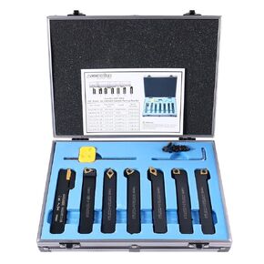 Accusize Industrial Tools 5/8" 9 Pieces/Set, Indexable Carbide Turning Tools and Boring Bar, 2988-0058
