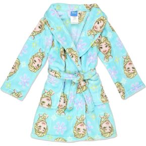 Frozen Elsa Girl's Fleece Bathrobe Robe (2T, Elsa Blue)