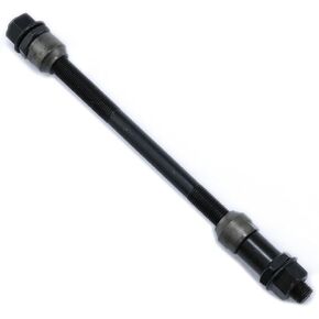 Bike Axle190mm Bicycle Multiple Speed Rear Hub Axle 3/8 Inch Black 26 TPI Hub Conical Lock Nut Kit -1PCS