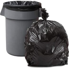 KURPACK Large Black Trash Bags 55-60 Gallon -100 Count Heavy Duty Garbage Bags, 1.5 Mil, Unscented Strong Trash Can Liners For Restaurants, Contractor, Householders or Industrial Warehouses