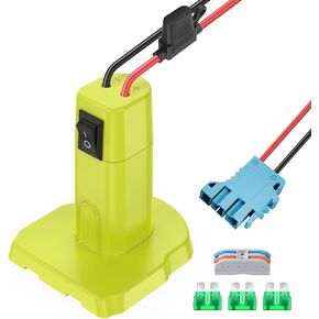 Power Wheels Adapter for Ryobi 18V Battery Adapter Power Wheels Battery Converter Kit with Fuse & Switch and Wire Harness Connector 12AWG Wire for DIY Rc Car Toys and Ride On Truck