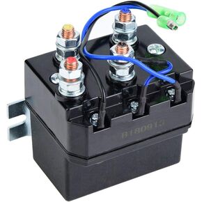 Winch Contactor Solenoid, Heavy Duty Electric Contactor Winch Relay Solenoid Replacement Contactor for 1500‑5000lb Winches ATV UTV Winch Contactor Solenoid Relay, Black