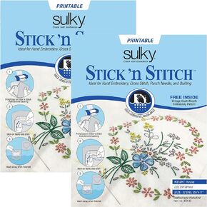 Bundle of 2 Packages of Stick N Stitch Self Adhesive Wash Away Stabilizer Twelve sheets of 8-1/2 x 11