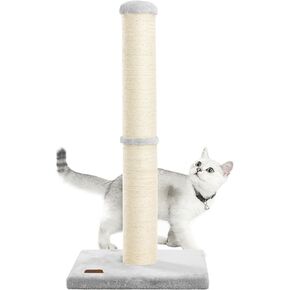 34inch Cat Scratching Post with Natural Sisal Rope 4.3Inch Large Diameter Scratcher Post Tree for Indoor Cats Grey
