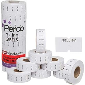 Perco Best by 1 Line Labels - 4 Sleeves, 32,000 "Best by Labels for Perco 1 Line Date Guns