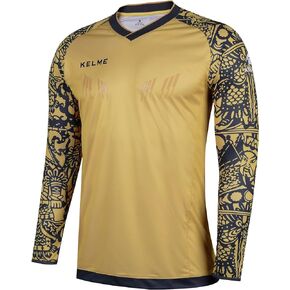 KELME Kids Goalkeeper Soccer Jersey Padded Goalie Football Goalkeeper Jersey Long Sleeve Goalie Shirt Training Soccer Uniform