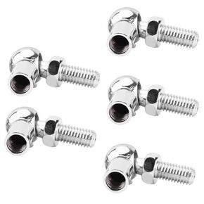 Heyiarbeit 2Pcs Rod End Ball Bearing with Stud, M8 Female Thread 6mm Round Handle Dia A3 Steel Silver Tone