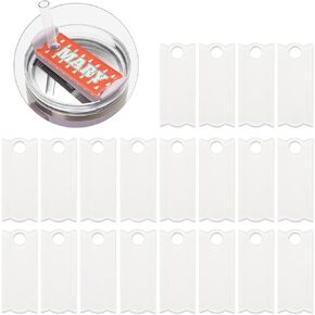 PYD Life 20 PCS Sublimation Acrylic Name Plates Tags Blanks 3.2" x 1.3" for Stanley 40 OZ Tumblers Personalized Name Topper Customized Designs for Stanley Cup