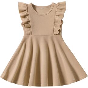 Toddler Dress Summer Baby Girls Dresses Sleeveless Ruffle Dresses for Girls Casual Birthday Party Beach Kids Sundress