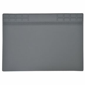 [Magnetic Anti-Static Mat Gray 15.8 x 11.8 in.] Table Desk ESD Grounding Mats Silicone Solder Pad Electronics Repair Platform with Screw Notches (40 x 30 cm, Heat Resistant, Magnetic Organizer)