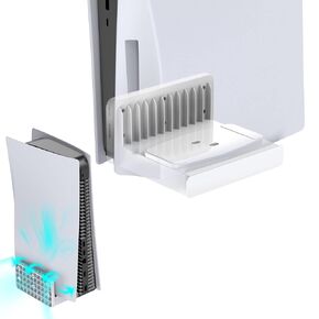 حامل حائط HomeMount PS5 لجهاز Playstation 5 - مجموعة ملحقات PS5 مثبتة على الحائط Playstation 5 stand، يتصاعد PS5 على الحائط خلف التلفزيون لتوفير مساحة سهلة التركيب (أبيض)