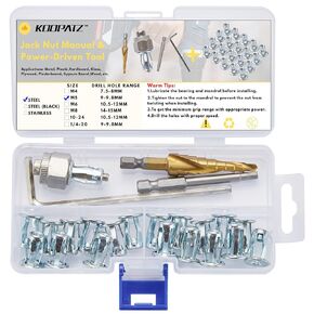 25 Pcs 1/4-20 Jack Nut Threaded Insert Petal Nuts Nutserts Jacknut Srew Anchor Spider Rivnut Blind for Plastic Polywood Pressboard Hardboard Steel Zinc Plate