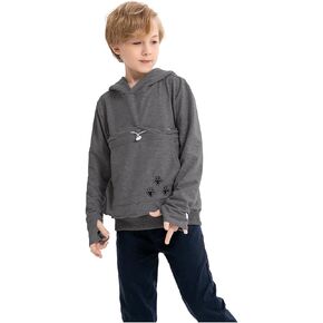 Boys Girls Cat Pouch Hoodie - Kitten Puppy Carrier Holder Sweatshirt Long Sleeve Cat Ear Pullover Tops