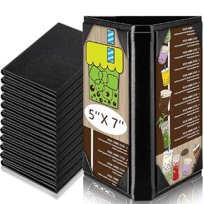 20 Pcs 5 x 7 Inch Triangle Menu Holders for Restaurant 3 Side Leatherette Table Tent Frame Menu Sign Cover Bulk for Restaurant Coffee Cafe Bar Wedding Drink Dessert in Saudi Arabia