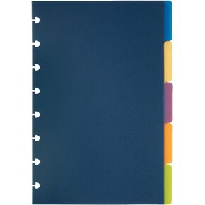 TUL Custom Note-Taking System Discbound Tab Dividers, 5 1/2" x 8 1/2", Junior Size, Assorted Colors