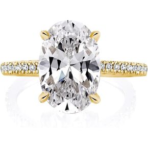 3.5ct Elongated Oval Cut Engagement Ring,No Tarnish Yellow Gold Plated 925 Sterling Silver Simulated Diamond Promise Ring