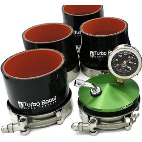 Turbo Boost Leak Testers - Shop Kit - Universal Intake Charge Pipe Pressure Test - 30 PSI Boost Gauge - 3" 3.25" 3.5" 4"…