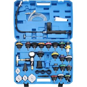 ATPEAM 34PCS Coolant System Pressure Tester Kit | Radiator Pressure Tester Kit Vacuum Tester Automotive for Radiator Leak Test & Coolant Fill Purge Service for Cars Trucks