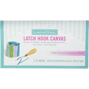 Dimensions Polyester and Cotton Lathc Hook Canvas, 3.75 Mesh and 36" x 60", Multicolor