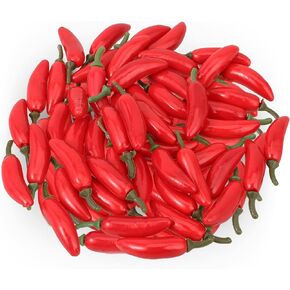 50Pcs Mini Fake Hot Chili Peppers Millet Pepper Simulation Lifelike Hot Chili for Photographic Props, Home Kitchen Table Decoration, Cabinet Ornament