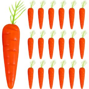 Mini Carrots for Crafts 25pcs, Landscape Mini Carrots Simulation Carrots Fake Carrot Artificial Vegetable Carrots Fake Carrots Easter Decorations - 2.4x0.6inches