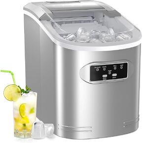 Silonn Commercial Ice Machines, Creates 100lbs in 24H, 33lbs Ice Storage Capacity, Stainless Steel Freestanding Ice Maker with Auto Self-Cleaning for Home Office Bar Parties (SLIM11) in Kuwait