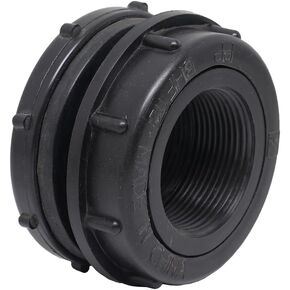 Valley Industries BHF100-BC Bulkhead Fitting, 1" FNPT, Black
