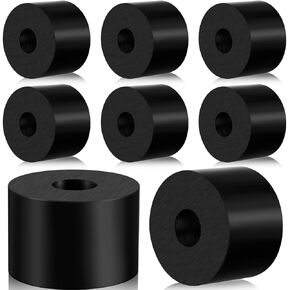 8 Pcs Multi Purpose Rubber Spacer 1 1/2 Inch OD x 1/2 Inch ID x 1 Inch Thickness Rubber Bushing Anti Vibration Spacer Black Round Neoprene Rubber Washers for Home and Car Accessories