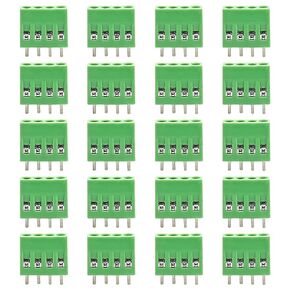 4-Pin 2.54mm Pitch PCB Terminal Block, 150V 6A Mount Screw Terminal Connector (20Pcs)
